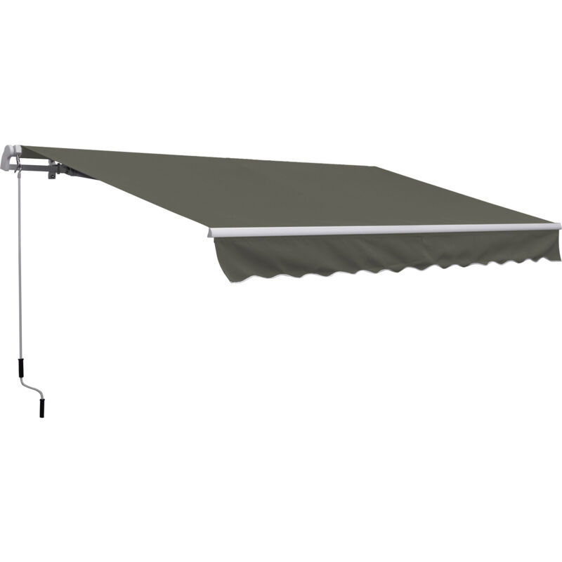 foto del prodotto outsunny tenda da sole avvolgibile per esterno con manovella 350x250 cm grigio