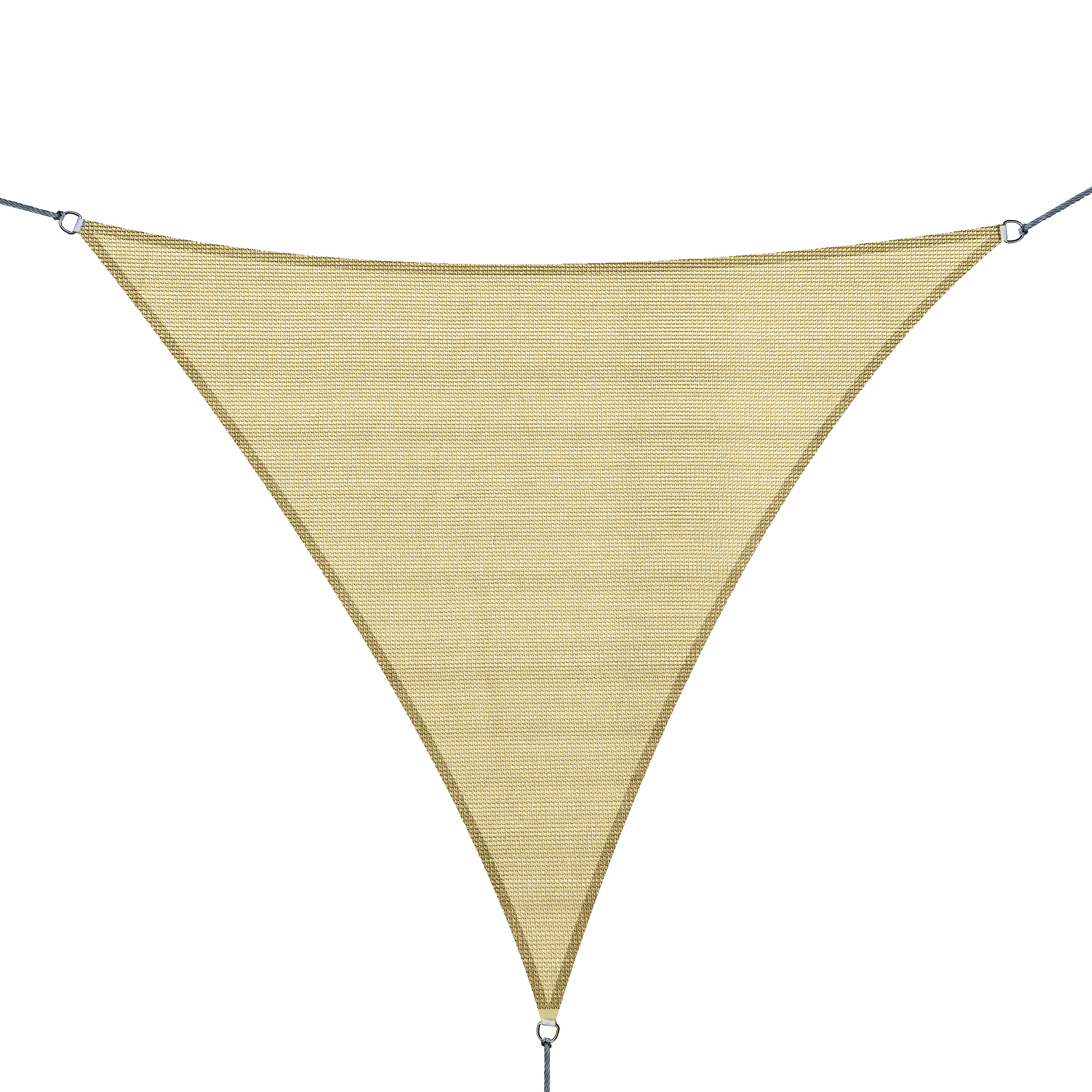foto del prodotto outsunny tenda da sole per esterni triangolare impermeabile anti-raggi uv in hdpe, vela parasole 3x3x3m, tenda parasole, ottone aosom italy