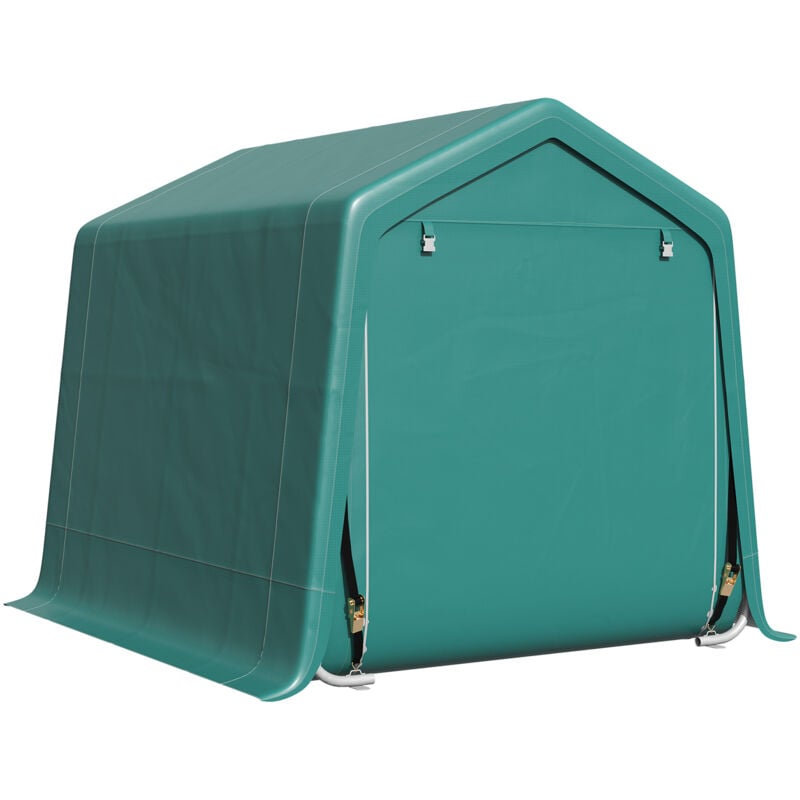foto del prodotto outsunny tendone garage all aperto 2.4x2 m per auto, moto e biciclette