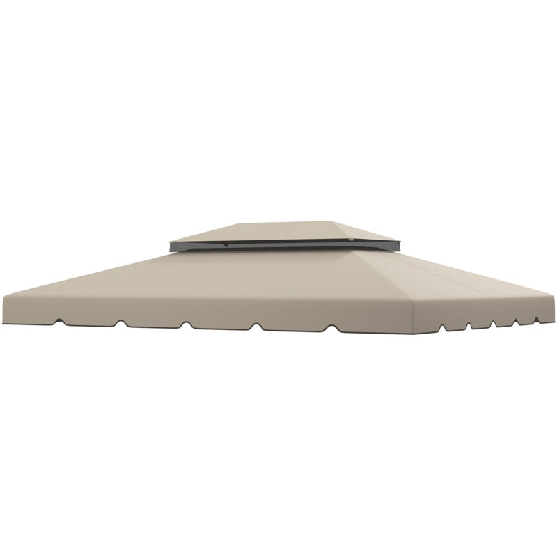 foto del prodotto outsunny tetto di ricambio per gazebo da 3x4m con tettuccio a 2 livelli beige