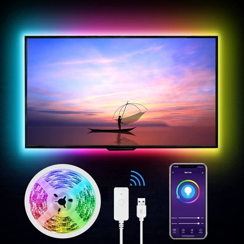 immagine 0 del prodotto outsunny usmart ghome smart striscia led,luci a led stanza,funziona con alexa google home,controllo app 280 cm, 16 milioni di colori, pulsando al