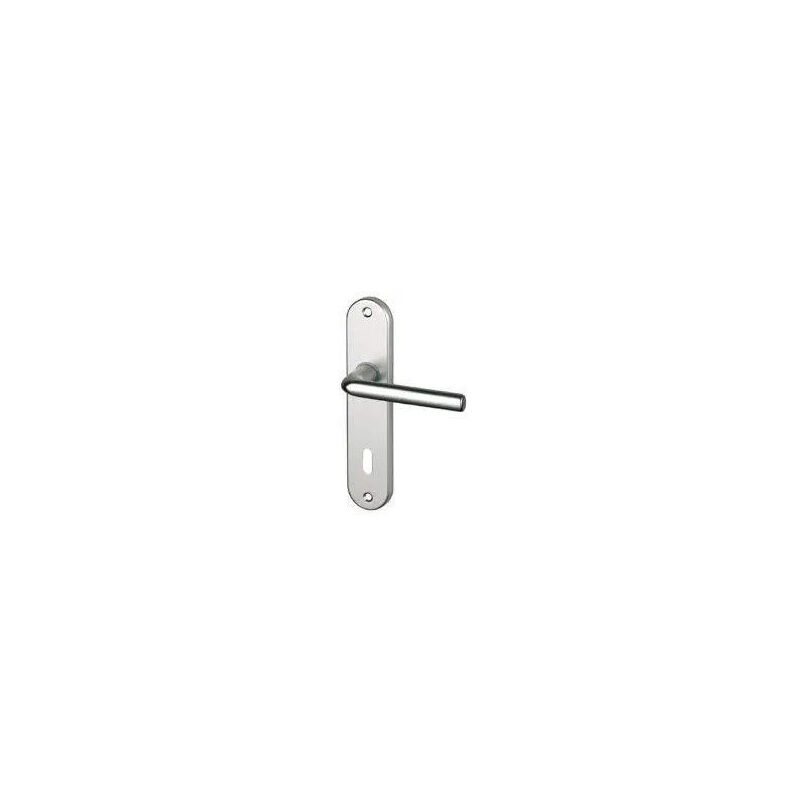 foto del prodotto ouvre deco set di maniglie per porte con piastra per chiavi, alluminio argento