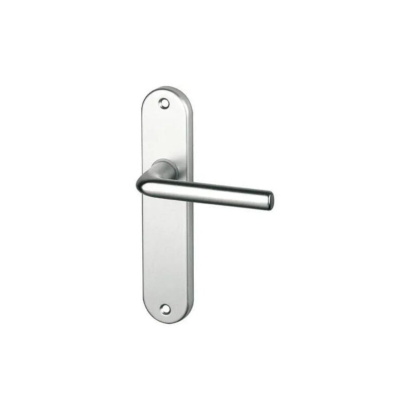 foto del prodotto ouvre deco set di maniglie per porte con piastra senza foro, alluminio argento