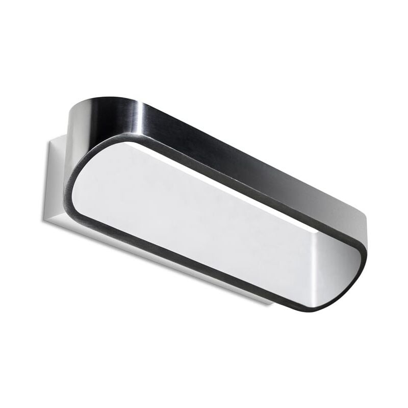 foto del prodotto oval aplique interiro empotrado a la pared con luz blanco caldido 3000k color aluminio satinado