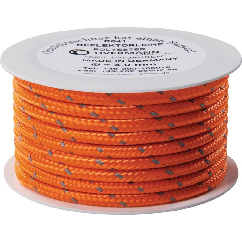 foto del prodotto overmann cavo riflettore riflettore di sicurezza l.50m p.6mm pes arancio per 6 