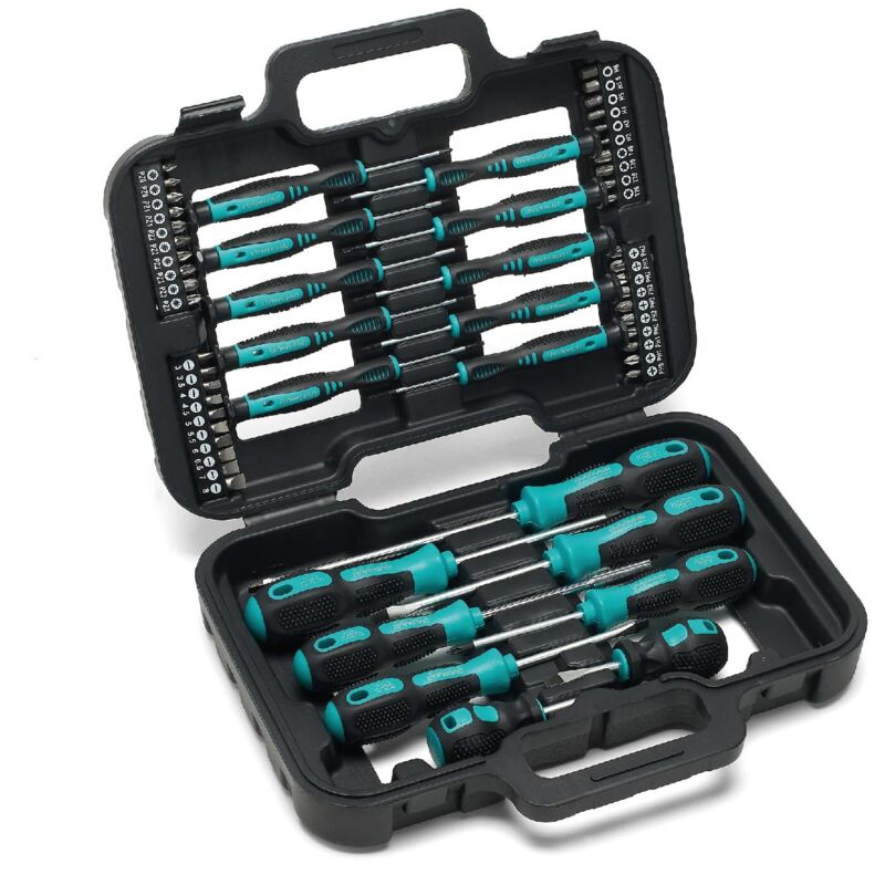 foto del prodotto overmust - set di cacciaviti magnetici precisione kit 58 pezzi professionali taglio, croce, torx per bricolage e riparazione di laptop, tablet,