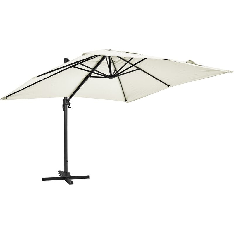 foto del prodotto oviala ombrellone sporgente quadrato 3 x 3m in alluminio color ecru