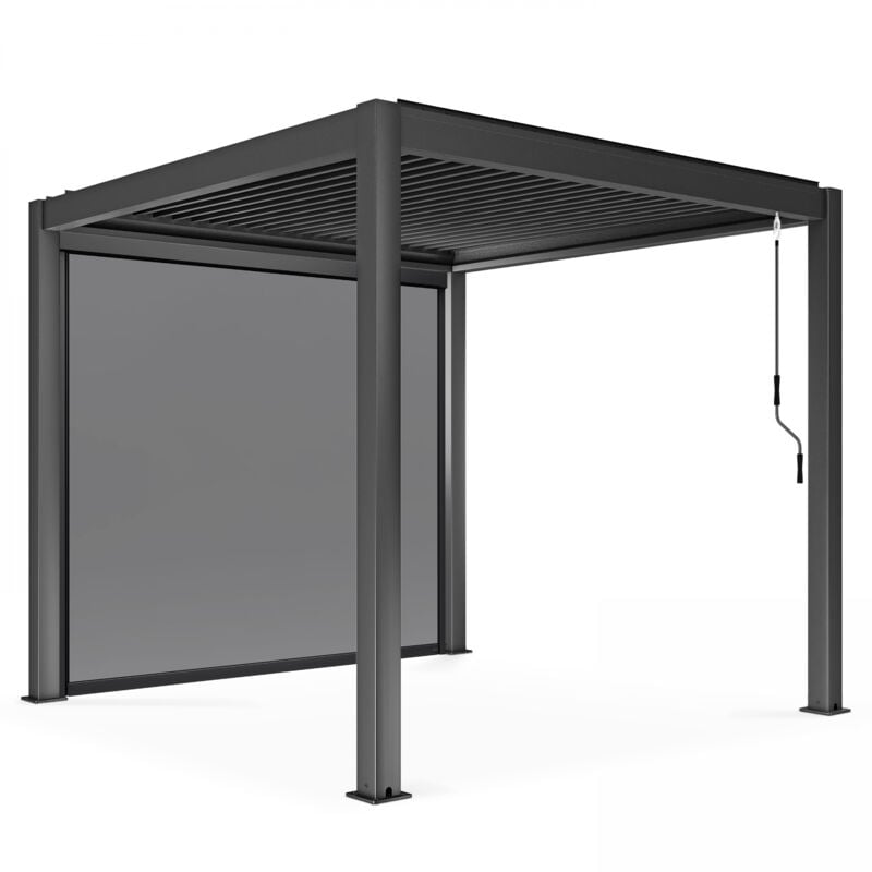foto del prodotto oviala pergola bioclimatica autoportante 3x3m e 1 tenda 2,66 x 2,34m