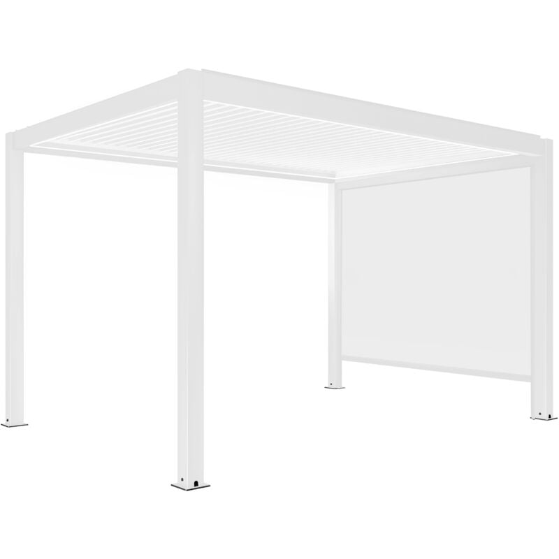 foto del prodotto oviala pergola bioclimatica autoportante motorizzata e illuminata e 1 tenda