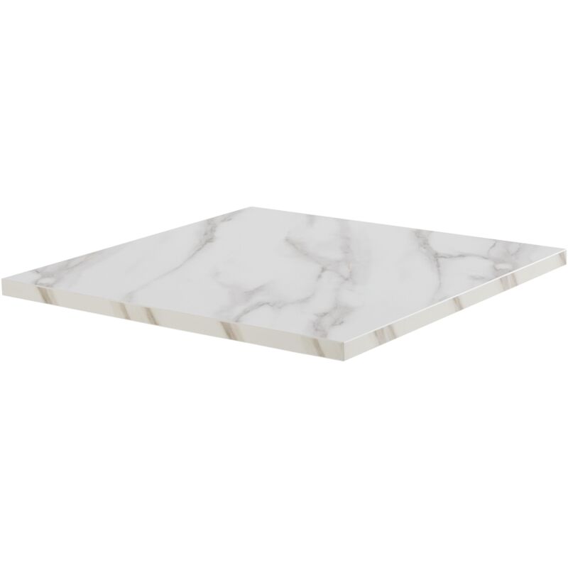 foto del prodotto oviala piano tavolo quadrato laminato 60 x 60 cm marmo bianco