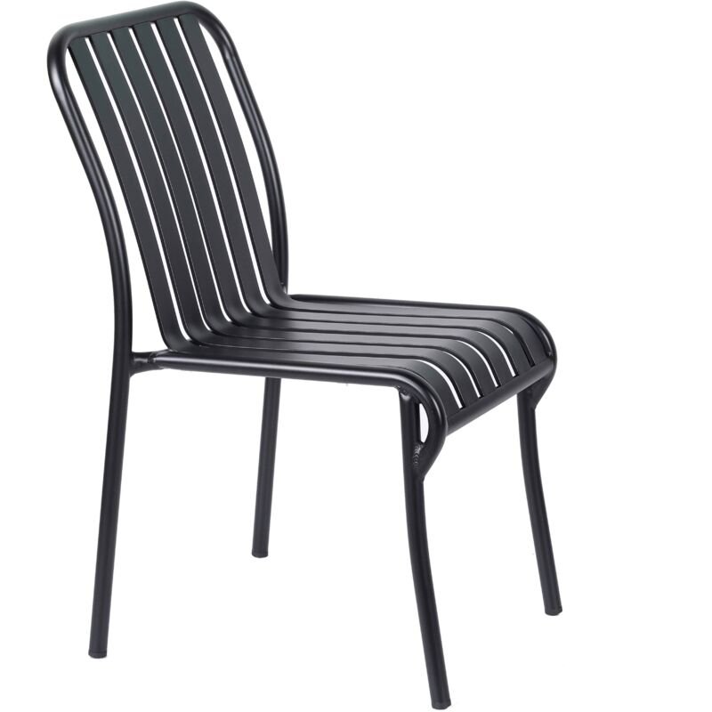 foto del prodotto oviala sedia da giardino di design in alluminio color nero