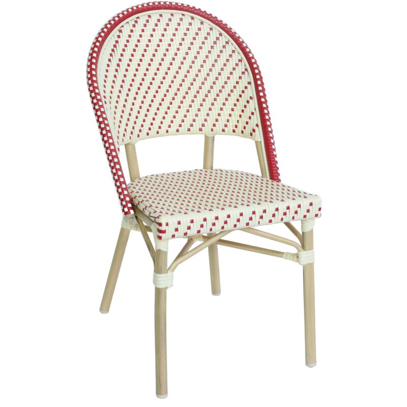 foto del prodotto oviala - sedia da giardino in rattan rosso e alluminio