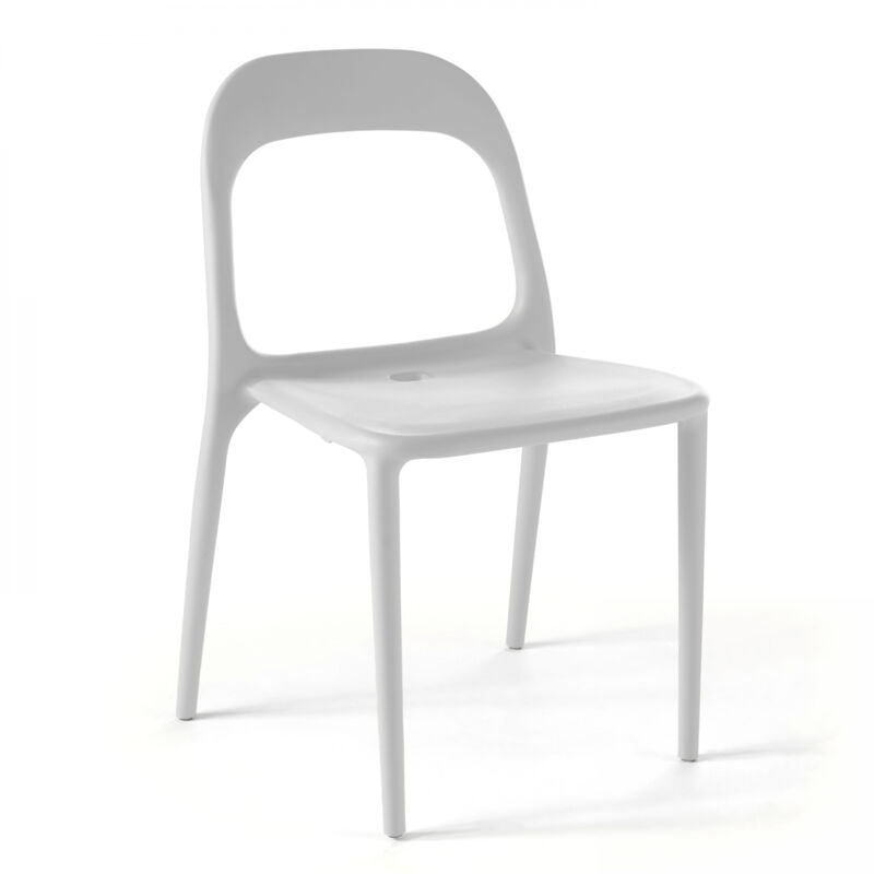 foto del prodotto oviala sedia in plastica bianca