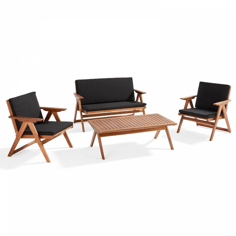foto del prodotto oviala set da giardino pieghevole per 4 persone in legno