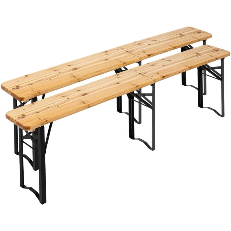 foto del prodotto oviala set di 2 panche da birreria pieghevoli in legno da 218 cm