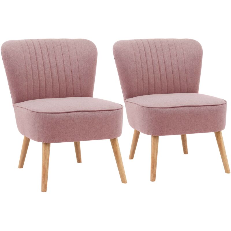 foto del prodotto oviala set di 2 poltrone in stile rospo in tessuto rosa