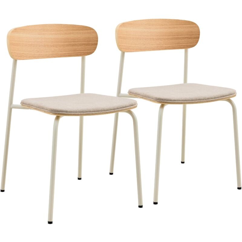 foto del prodotto oviala set di 2 sedie impilabili in legno beige