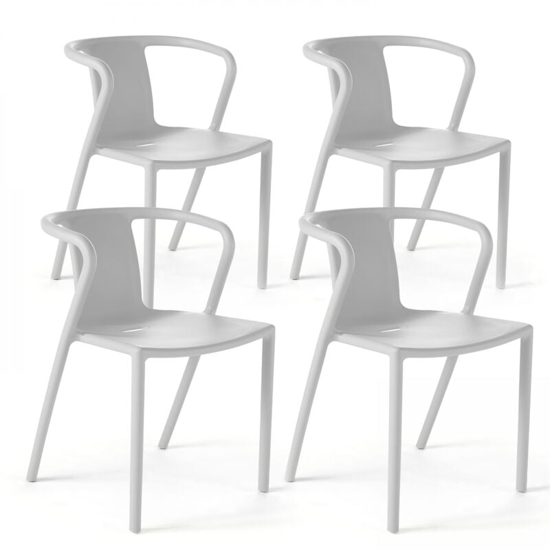 immagine 0 del prodotto oviala set di 4 sedie in plastica bianca