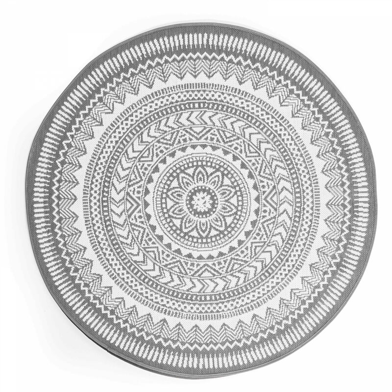 foto del prodotto oviala tappeto rotondo in polipropilene grigio 120cm