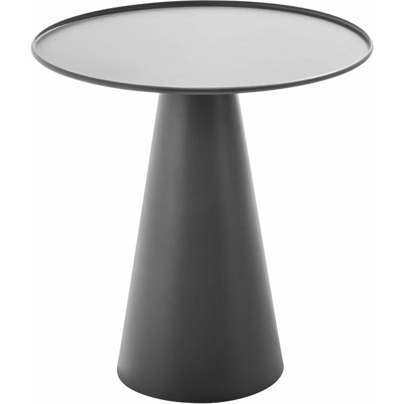 foto del prodotto oviala tavolino basso rotondo da 50 cm in acciaio grigio antracite