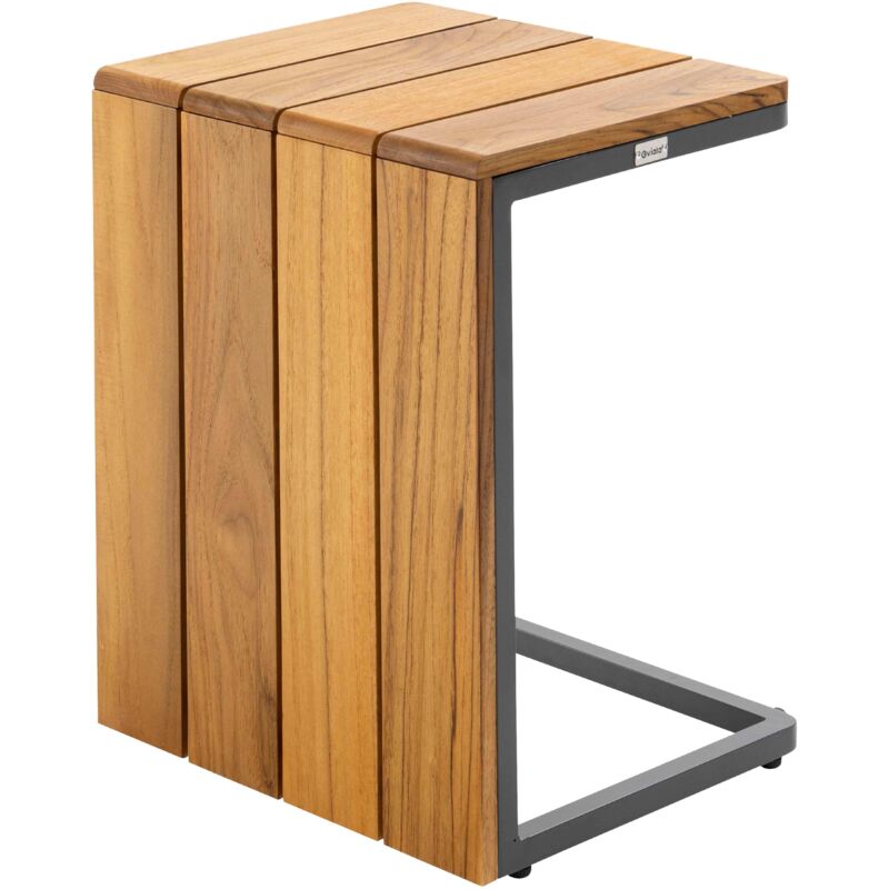 foto del prodotto oviala tavolino per lettino in alluminio e teak