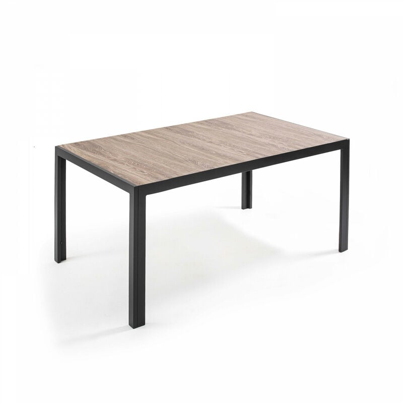 foto del prodotto oviala tavolo da giardino 6 posti in alluminio e ceramica marrone tivoli