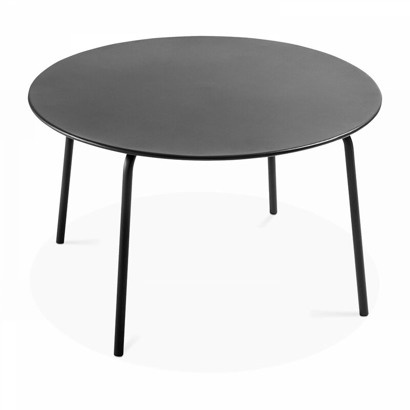 foto del prodotto oviala tavolo da giardino rotondo in acciaio antracite 120 x 72 cm palavas