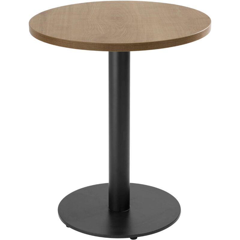 foto del prodotto oviala tavolo da pranzo da 60 cm con base nera e rivestimento in legno chiaro