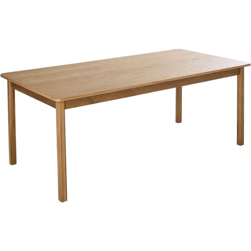 foto del prodotto oviala - tavolo da pranzo rettangolare in mdf impiallacciato rovere 200 cm