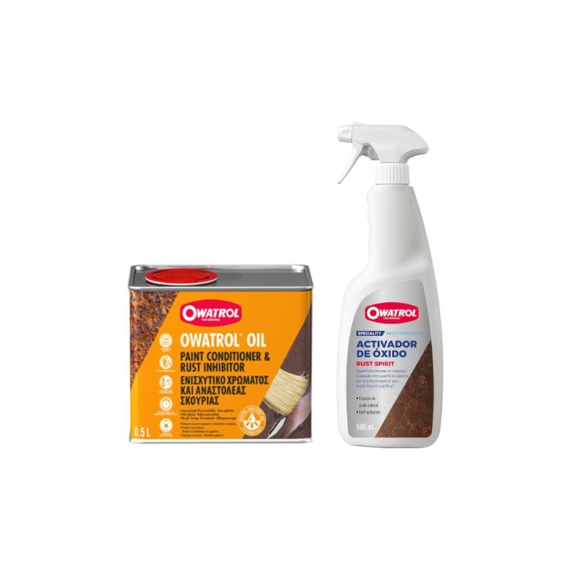 foto del prodotto owatrol oil 500 ml antiruggine rust spirit 500 ml attivatore ruggine