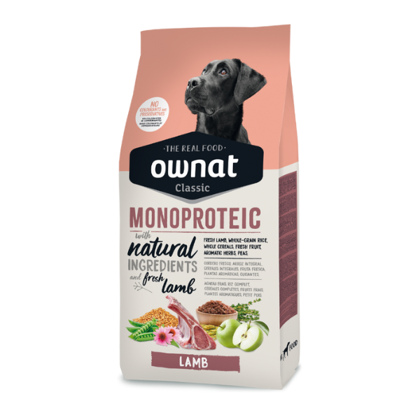 foto del prodotto ownat classic monoproteic all breeds adult con agnello fresco 12 kg 1 ordine scegli lo sconto bzr5 bzr20 200 punti fedelt 