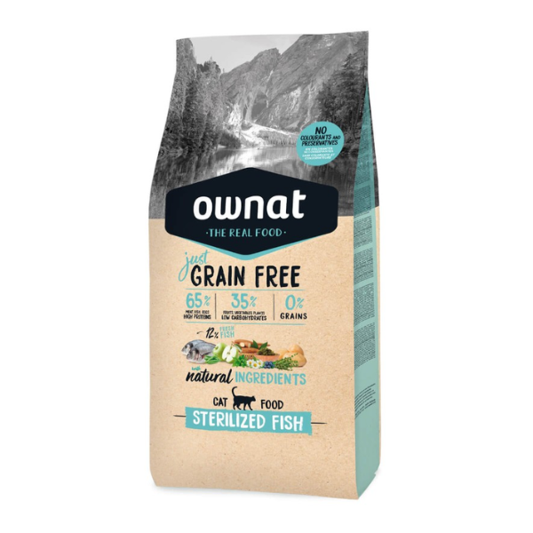foto del prodotto ownat just grain free cat sterilised con pesce fresco 8 kg 1 ordine scegli lo sconto bzr5 bzr20 200 punti fedelt 