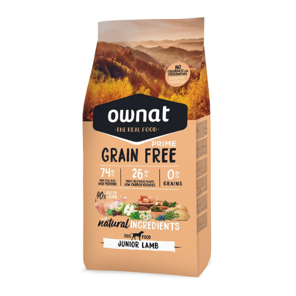 foto del prodotto ownat prime grain free all breeds junior puppy con agnello fresco 3 kg 1 ordine scegli lo sconto bzr5 bzr20 200 punti fedelt 