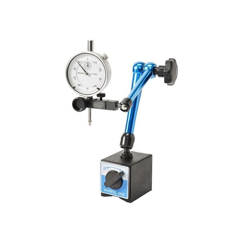 foto del prodotto ox mini base magnetica con comparatore centesimale 0 10 per tornio piccola