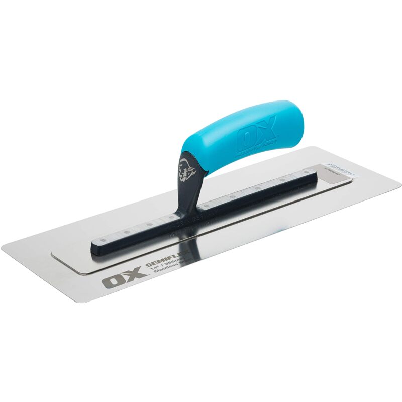 foto del prodotto ox pro semi flex stainless steel trowel 14in 355 x 125 mm
