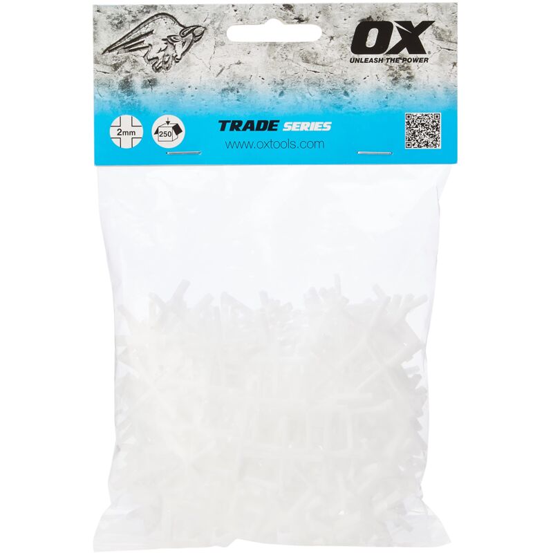 foto del prodotto ox tools ox ox t160902 scambi a forma di croce distanziatori per piastrelle, bianco, 2 mm
