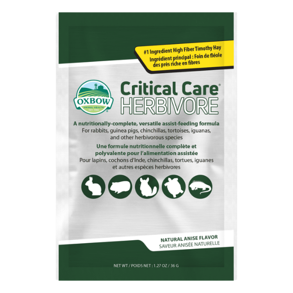 foto del prodotto oxbow critical care herbivore 1 bustina da 36 gr - anice - mangime per conigli - spedizione gratis da 39€