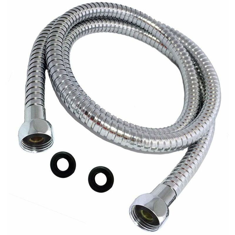 foto del prodotto oxen 101371 tubo di collegamento in acciaio inox per doccia o vasca, universale, finitura cromata, misura 60 cm, cromo lucido