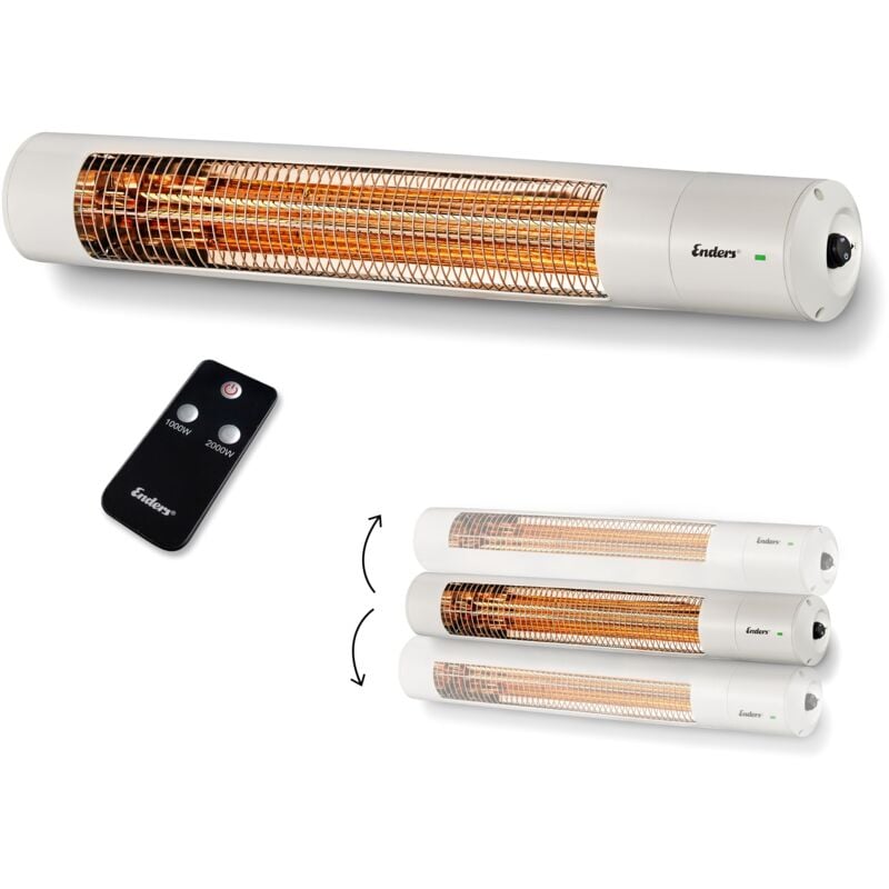 foto del prodotto oxeo white riscaldatore elettrico da parete ad infrarossi con 3 livelli di calore fino a 2 kw bianco enders