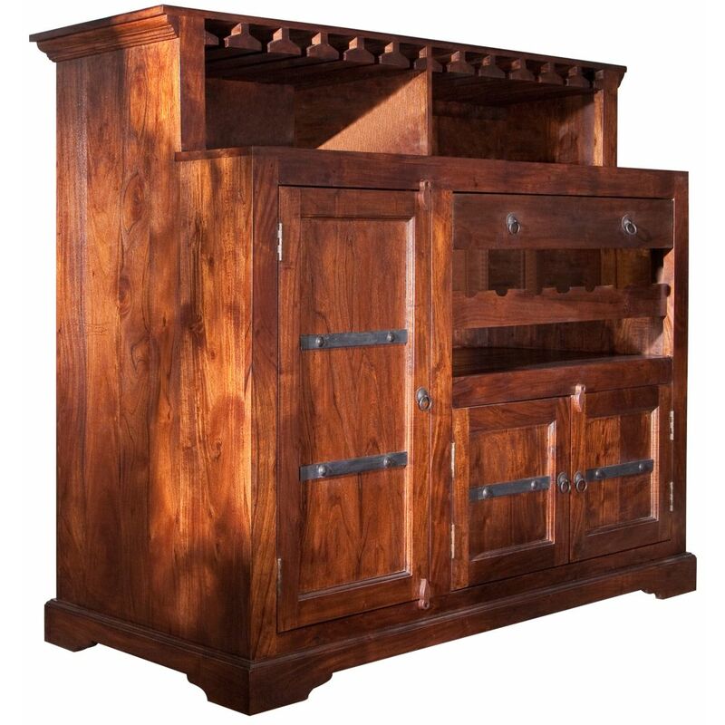 foto del prodotto oxford 903 mobile bar in legno di acacia laccato nougat 140x66x125