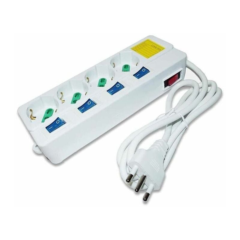 foto del prodotto oxford multi presa 4 posti tasto on off multipresa elettrica shuko 4 interruttori spina