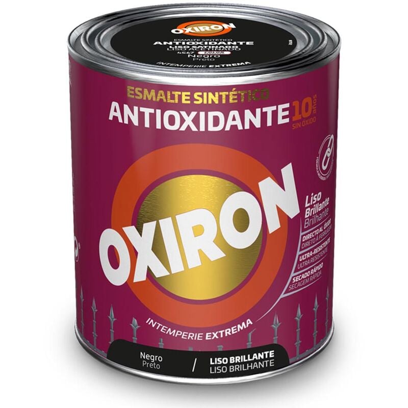 foto del prodotto oxiron smalto sintetico metallizzato antiruggine nero lucido 250ml titan 5809080