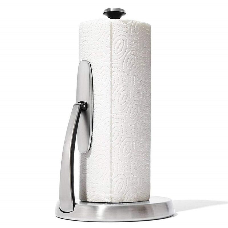 foto del prodotto oxo good grips porta rotolo per carta assorbente a strappo, inossidabile, one size