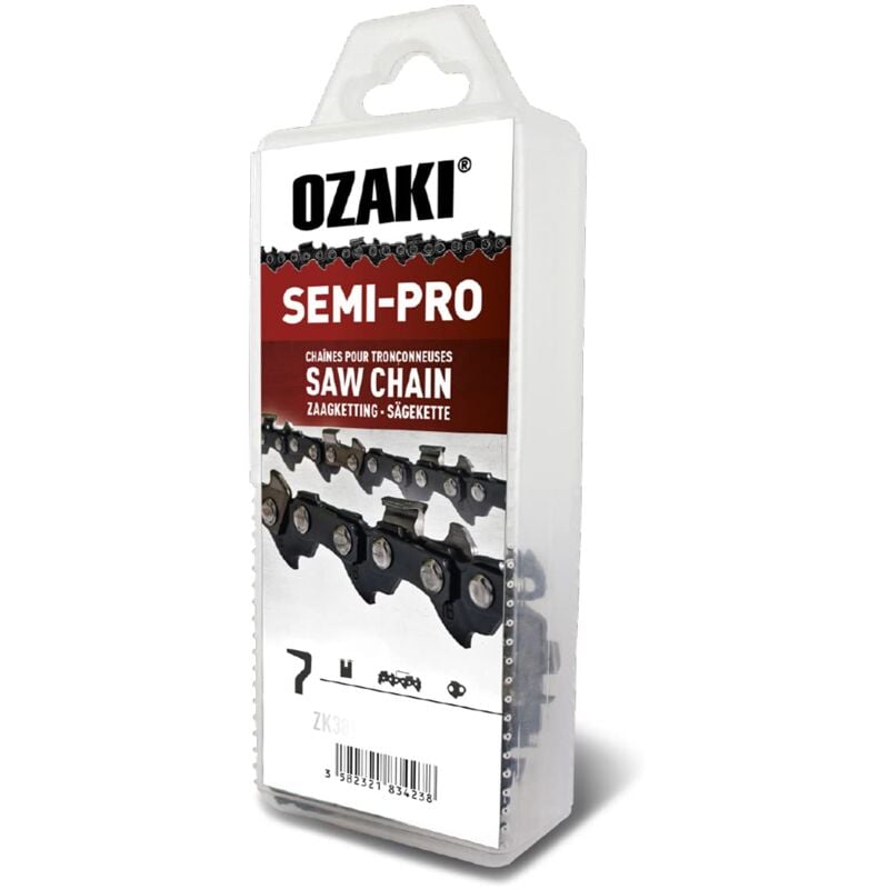 foto del prodotto ozaki catena motosega 3 8 lp e56 semi pro calibro 1,1 mm 0,043 profilo di gouge semi quadrato 56 allenatori 40 cm