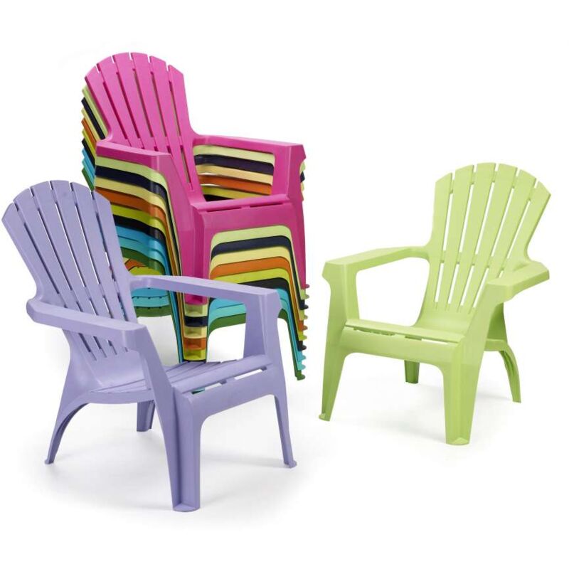 foto del prodotto ozalide ipae progarden poltrona dolomiti monoblocco impilabile colori fucsia, verde lime, verde, azzurra, antracite, bianco misure 86x75 cm