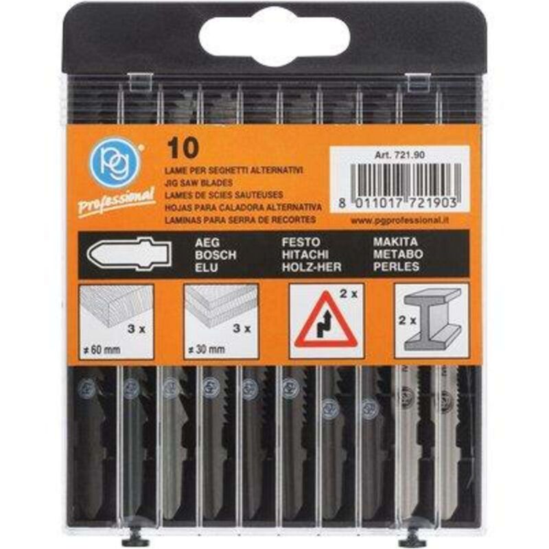 foto del prodotto p g lame seghetto alternativo attacco bosch 721.90 pg legno ferro mix cf pz 10 1 confezione