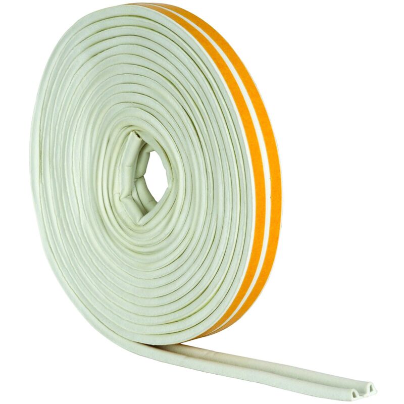 foto del prodotto p profile bordi adesivi paraspifferi, in gomma 10 m x 9 mm x 5 mm bianco stormguard