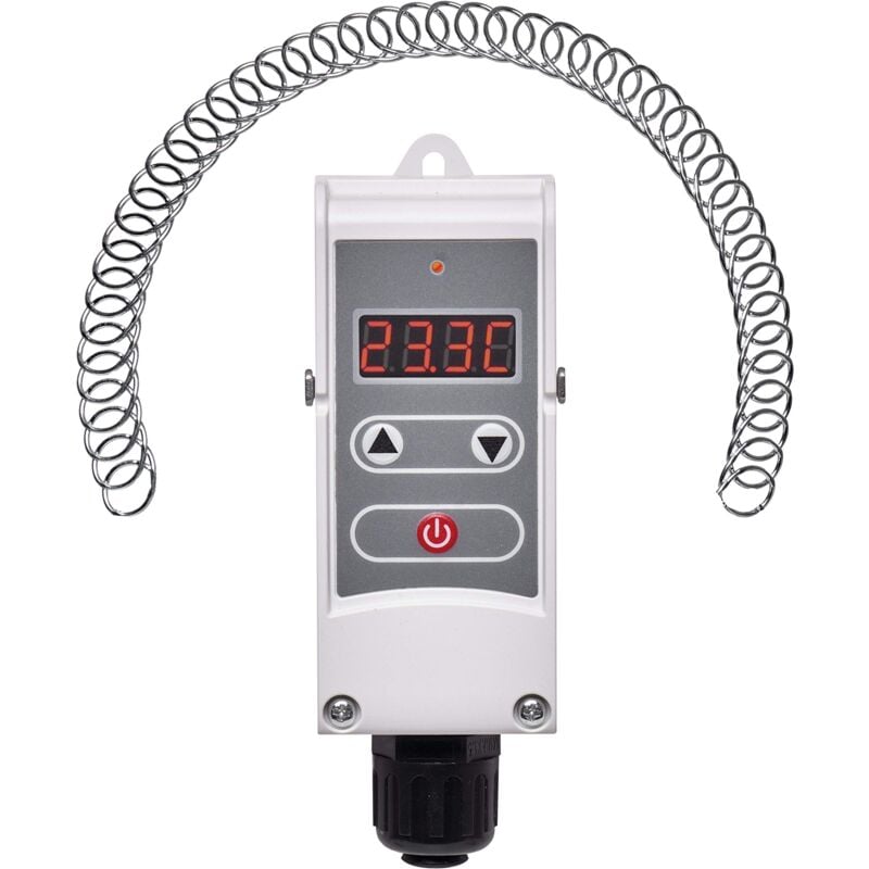 foto del prodotto p5683 - termostato regolabile con sensibilità all'interruttore, molla a vite e display digitale termostato a tubo, gamma di regolazione da 5 c a 80