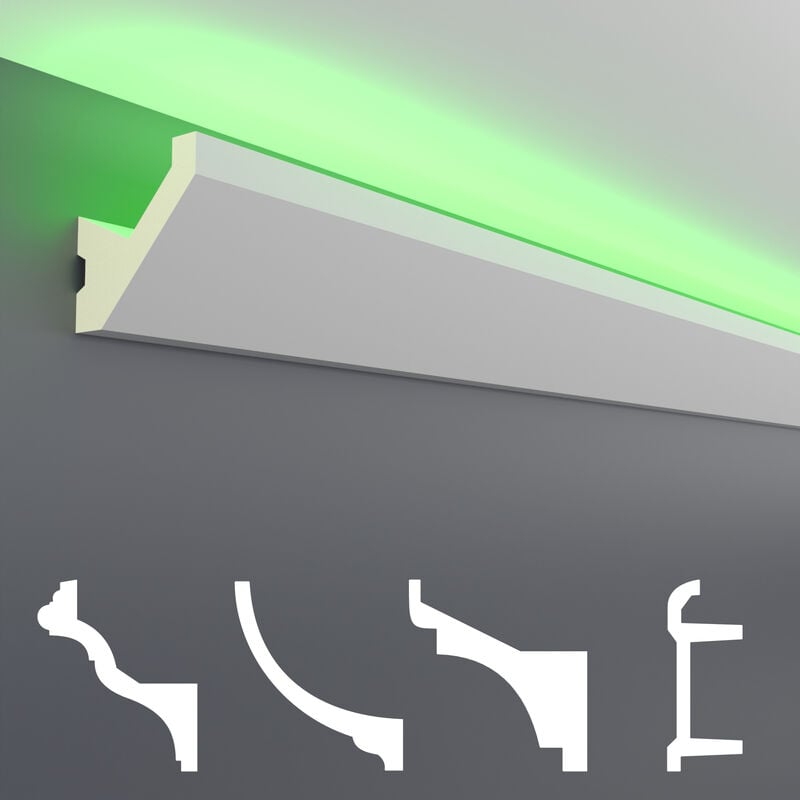 foto del prodotto pacchetti economici da led 1 a led 20 profilo pu illuminazione indiretta, opaco 10 metri, led 14 65x65 mm