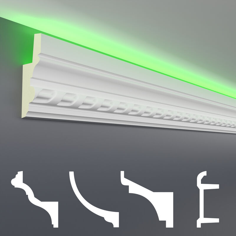 foto del prodotto pacchetti economici da led 1 a led 20 profilo pu illuminazione indiretta, opaco 10 metri, led 5 105x35 mm